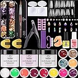 Beetles 31 in One Acrylic Powder Nail Kit Nail Powder with Acrylic Nail Brush Nail Forms Tips，...