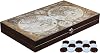 Ancient World Map Leather Backgammon