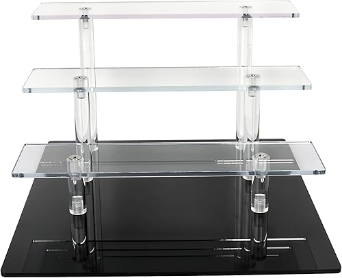 ELEGANTLIFE Soporte elevador de acrílico Estante transparente de 4 niveles para Funko POP, Amiibo, figuras, coleccionables, cupcakes, perfumes,
