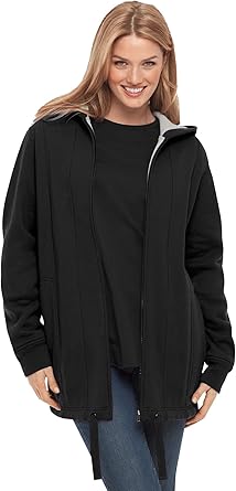 Fleece lined hoodie plus size Clearance