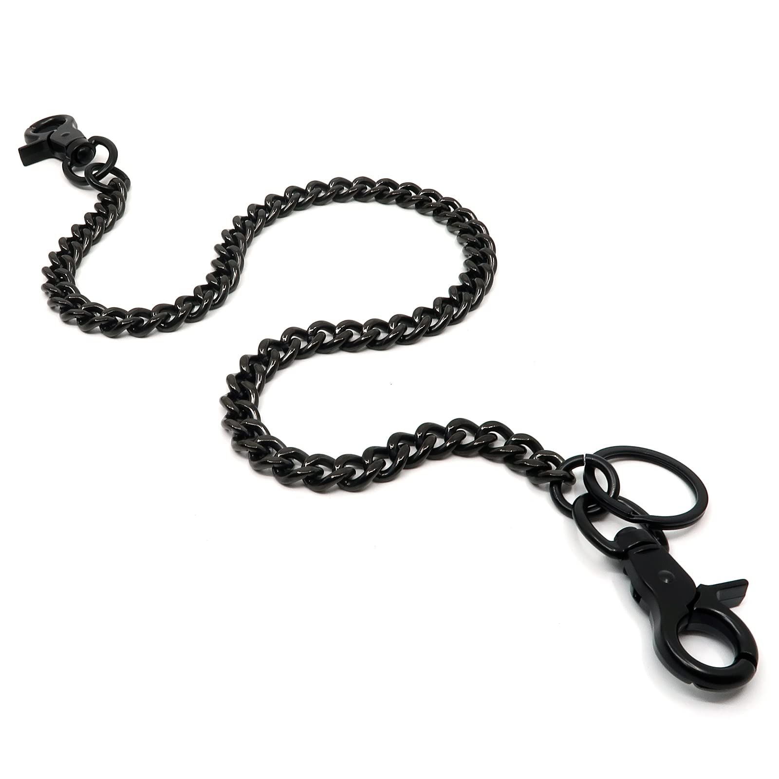 newtro STAINLESS STEEL Wallet Chain Men Women Boy Girl, Biker Motorcycle Pants Jean Punk Long Key Chain Black Silver SKZK, Bs002-19, L