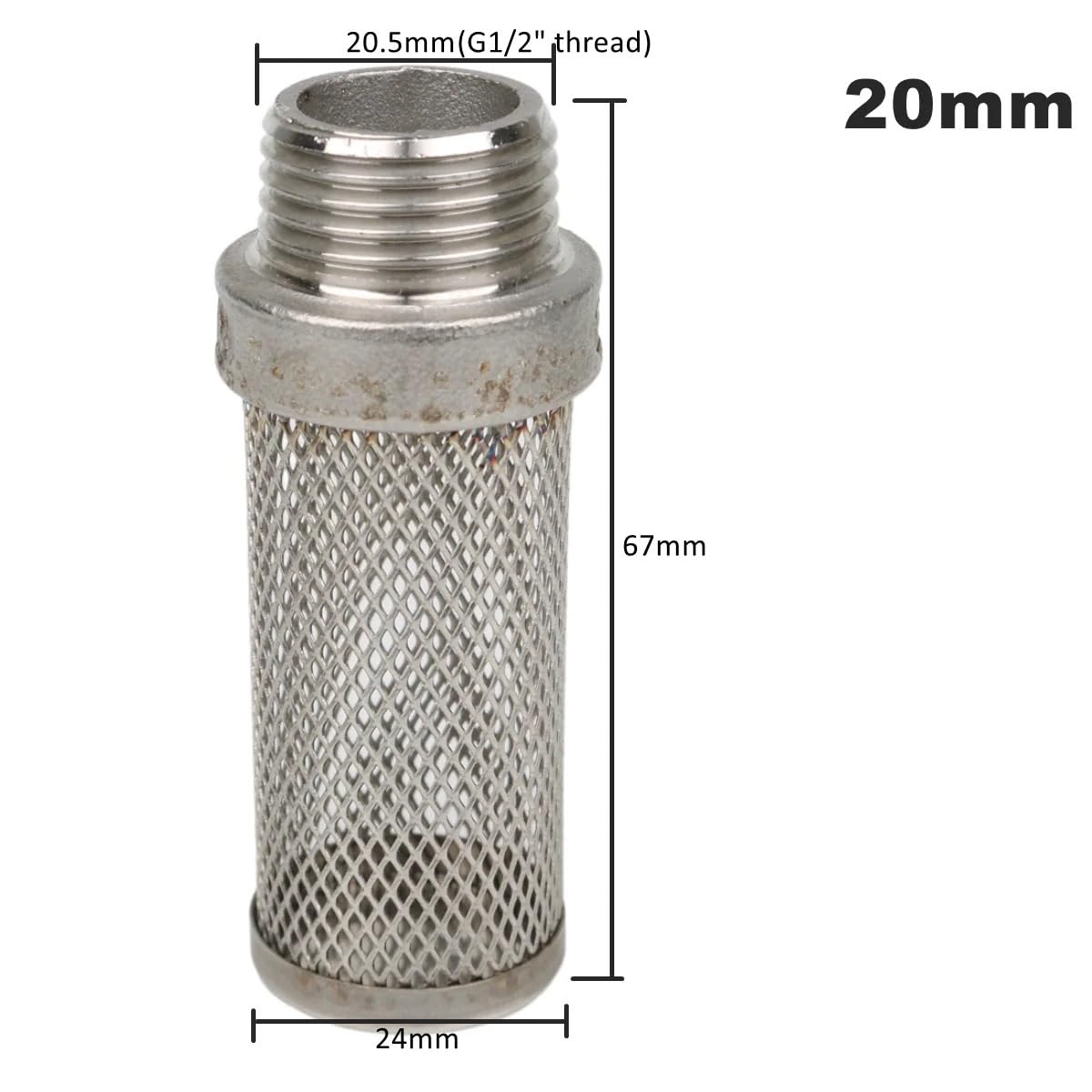1 stücke Erweiterte 304 Edelstahl Filter Bildschirm Aquarium Wasser Tank Garten Bewässerung Wasser Pumpe Filtration Armaturen(50mm-Long)