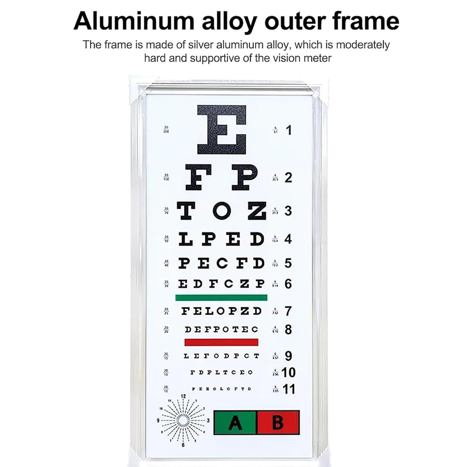 Tavola per Test della Vista Antiriflesso E Resistente allo Sbiadimento, Tavolo Luminoso a LED, Misurazione della Distanza di 2,5 M, Lega di Alluminio, per Studi Medici, Scuole E Casa