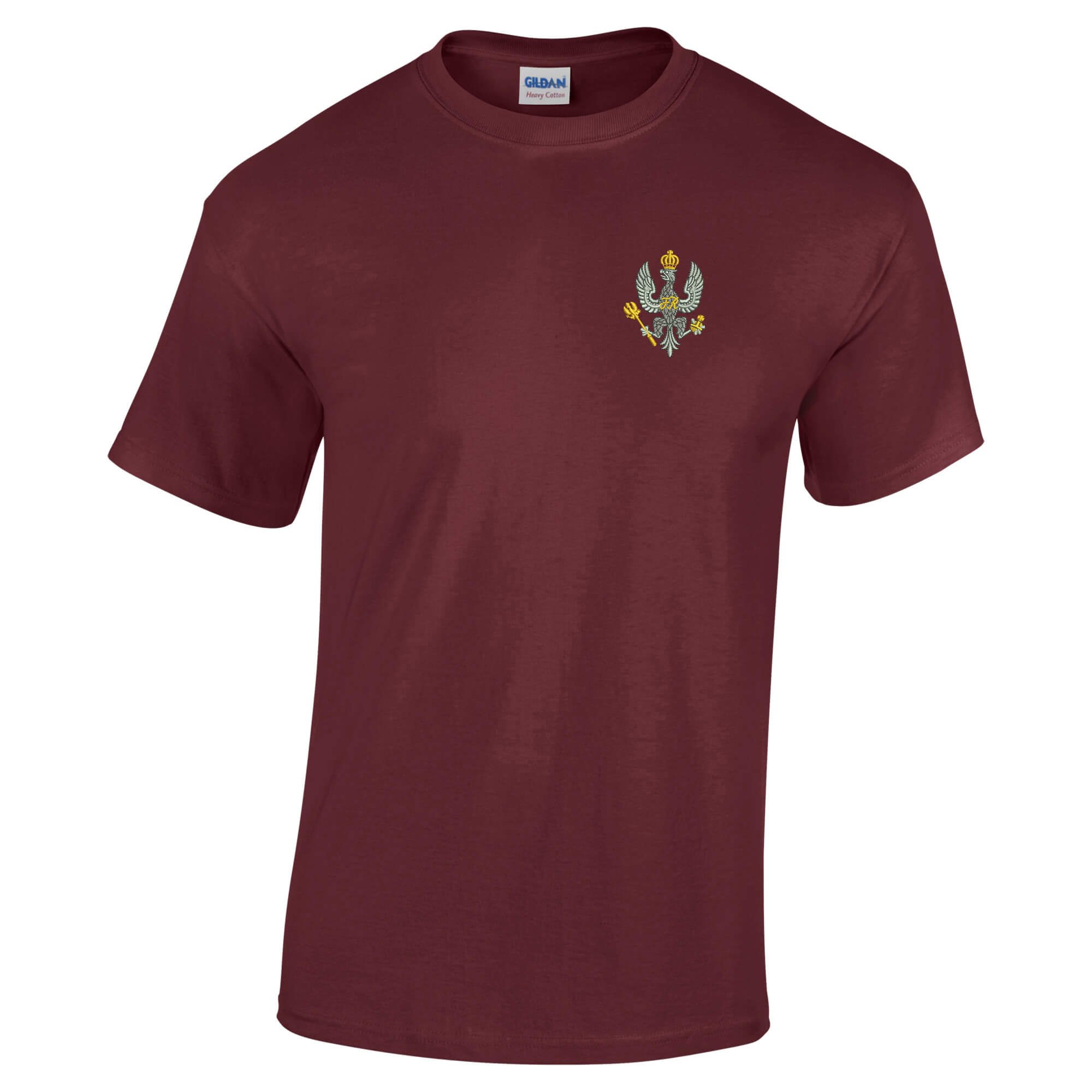 Pineapple Joe's Men's Burgundy Kings Royal Hussars Embroidered T-Shirt - Large