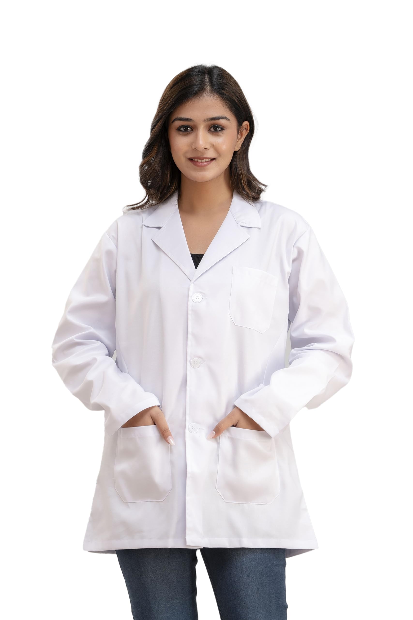 CLOTH KING Presents Unisex Cotton full Sleeves Lab Coat Doctor Apron Medical Coat Student Coat With Three Pockets(Pack Of 1).