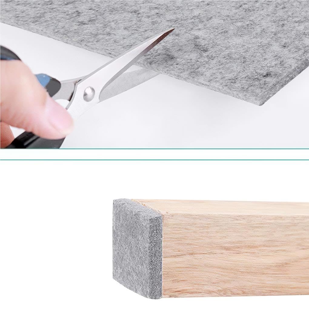 Set di 10 nastri autoadesivi in feltro per mobili, su un lato, resistenti, colore grigio, insonorizzanti, per proteggere il tavolo, 1000 x 50 x 5 mm