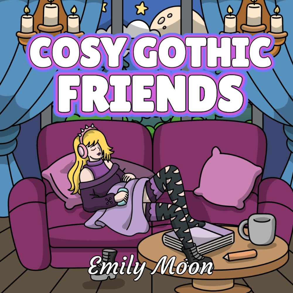 COSY GOTHIC FRIENDS: Livre de Coloriage Bold and Easy Spooky Cosy : 30 Illustrations Gothiques et Mignonnes pour Adultes et Enfants - Style Pastel Goth, Traits Épais et Dessins Simples pour la Détente