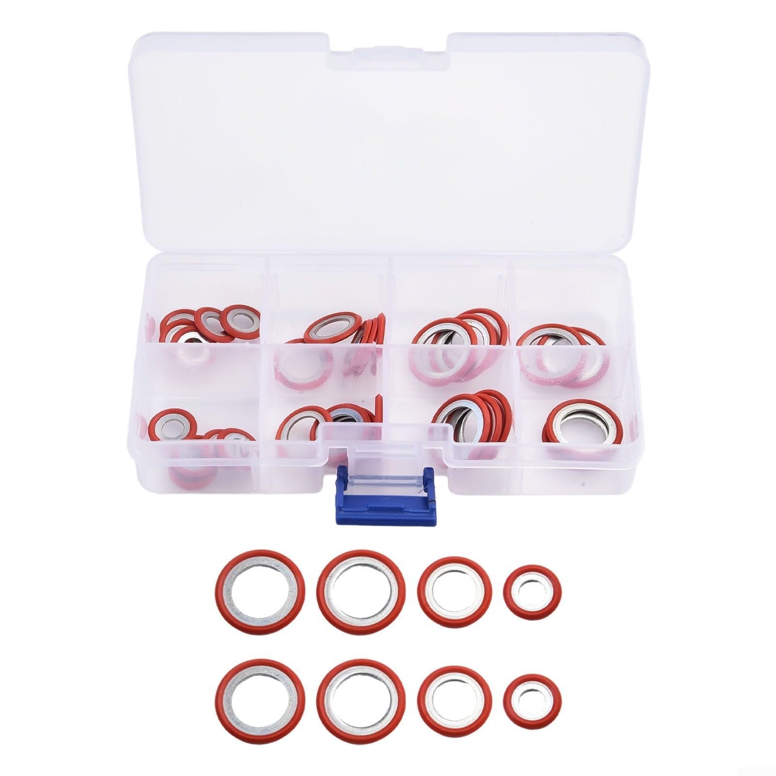 Set guarnizioni compressore aria condizionata auto 30 pezzi kit tenuta 3 misure rosso resistenti temperatura