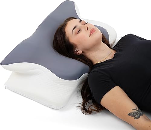 Miniatura 7 de Almohada ergonómica de espuma viscoelástica con orificio para el brazo, soporte ortopédico cervical de mariposa para dormir de lado, reduce la