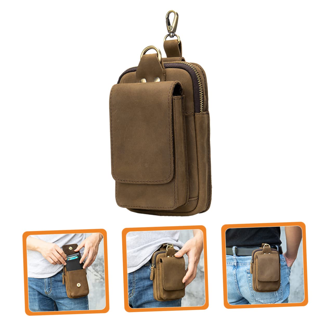 Pochette de Ceinture pour Téléphone Portable PU, Étui Tactique