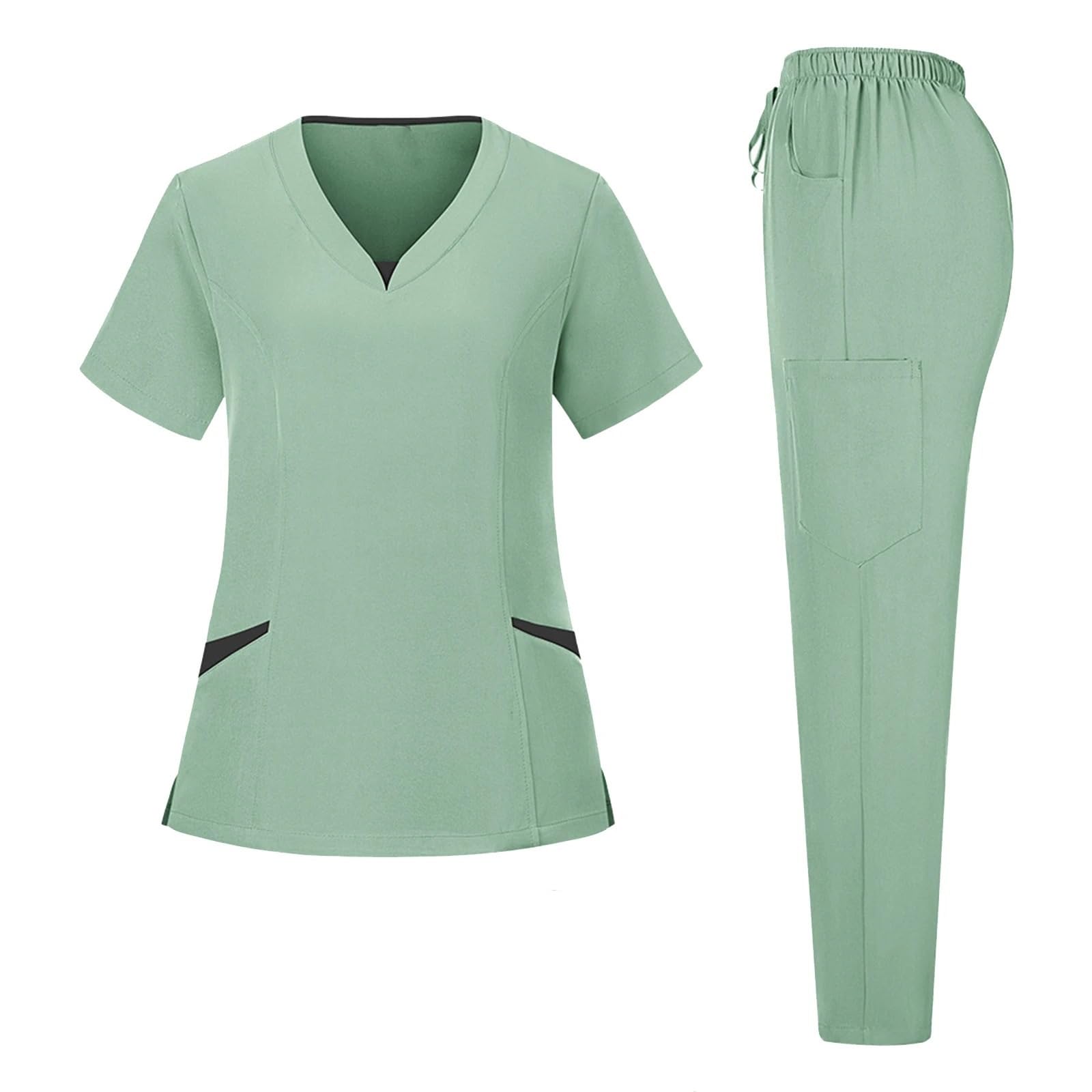 Uniformes de enfermería cómodos Antiarrugas for Hombre, Traje de Laboratorio quirúrgico clínico Unisex, Pantalones Superiores