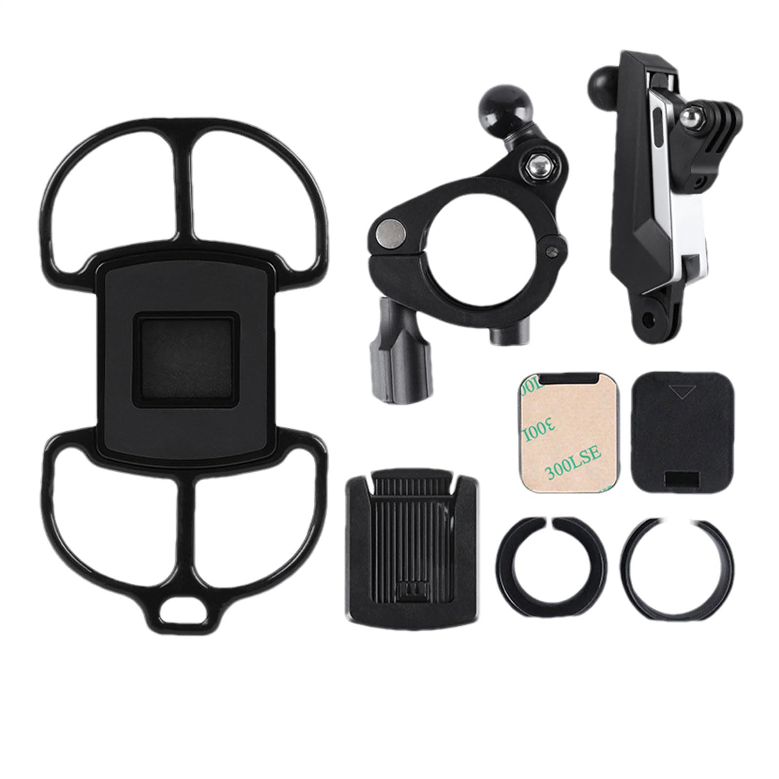 Générique Supporto per telefono da moto, 360 gradi girevole regolabile, pinza universale, supporto manubrio telefono, per escursioni chiamate video, navigazione, registrazione Streaming GPS