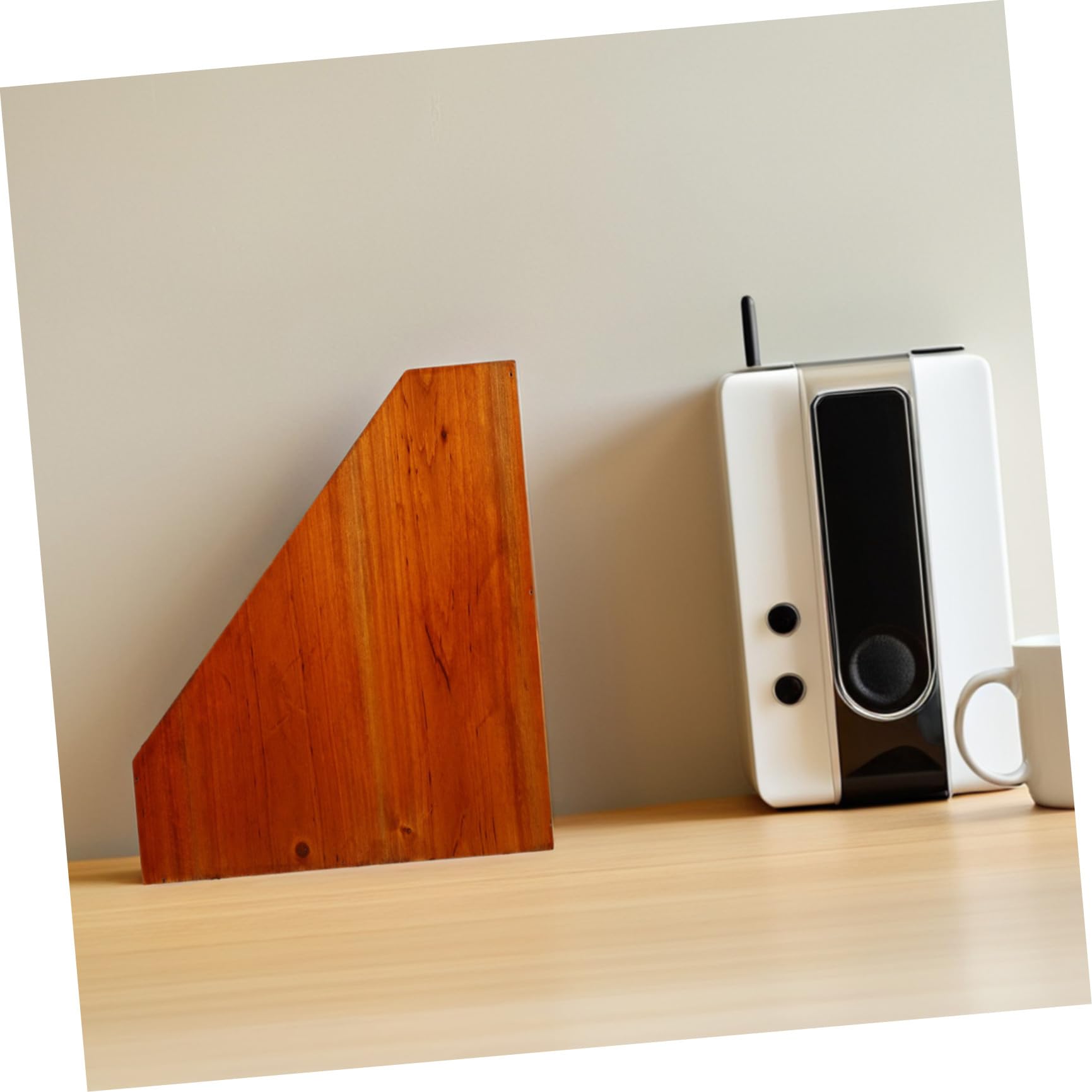 Drewniany regał na książki w stylu vintage, organizer na dokumenty, zeszyty i książki, idealny do biura lub nauki, stylowe rozwiązanie do przechowywania
