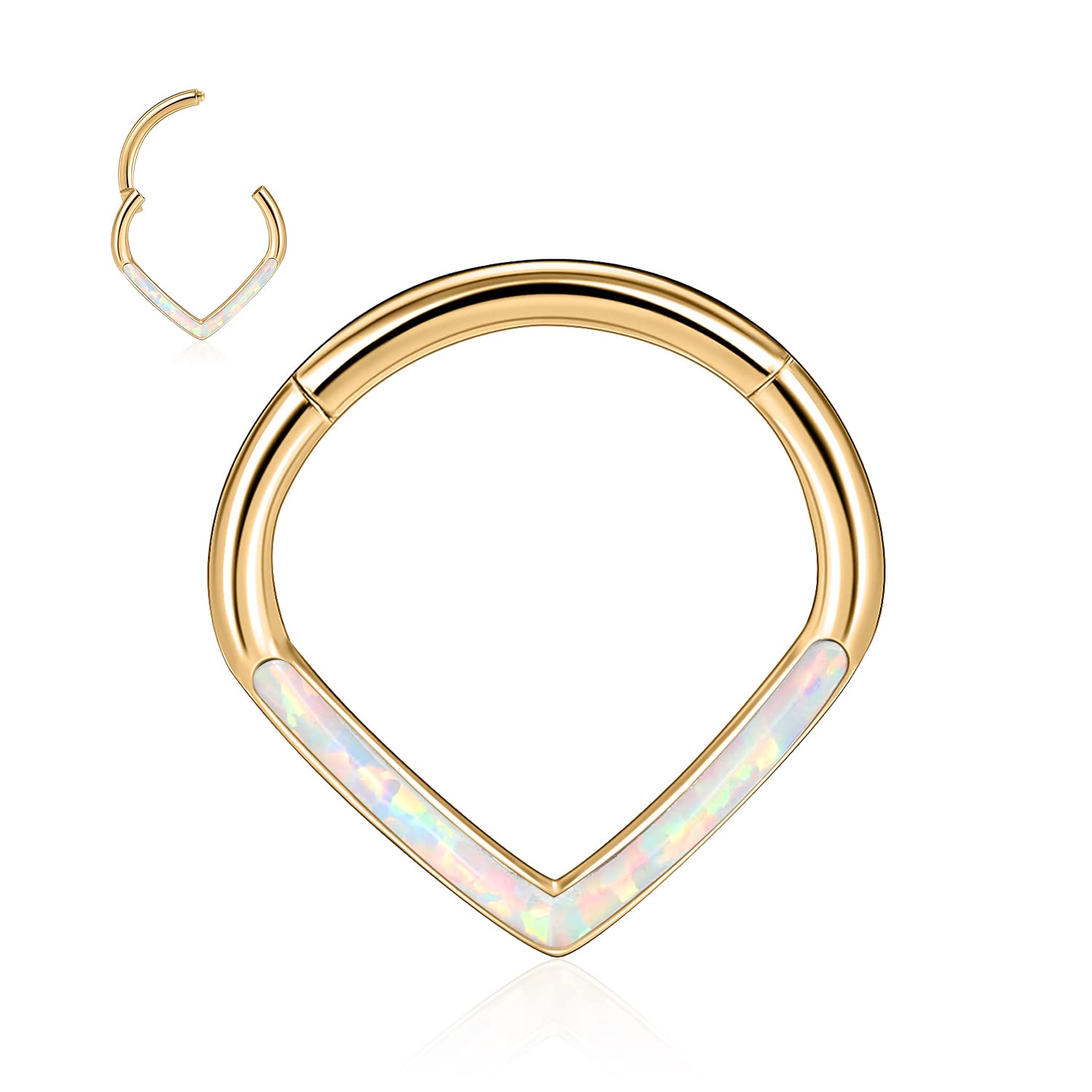 hengkaixuan Teardrop Daith Earrings Septum Jewellery Nose Hoop Ring Surgical Steel Daith Rook Tragus Piercing Jewellery Septum Clicker Ring Small Hoop Earring — view 62