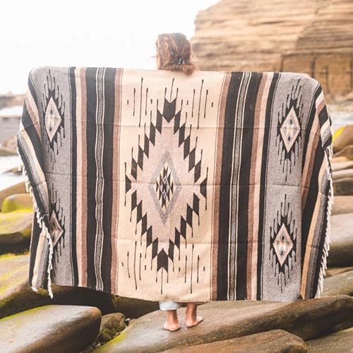 WP West Path Wool Mexican Blanket - Southwest Print Geometric