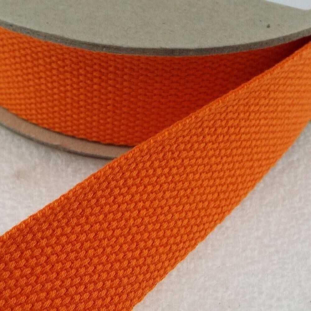 30mm Cotton Webbing 1.5mm 920D, 041 Orange, 1 Metre