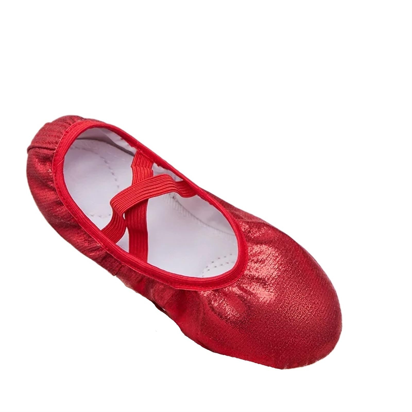 Ballettpantoffeln Ballettschuhe for Mädchen aus Segeltuch, weiche Sohle, Ballett-Tanzschuhe, Kinder üben Ballerinas, bunt, glänzend, Katzenkrallen-Tanzschuhe(Red,33)