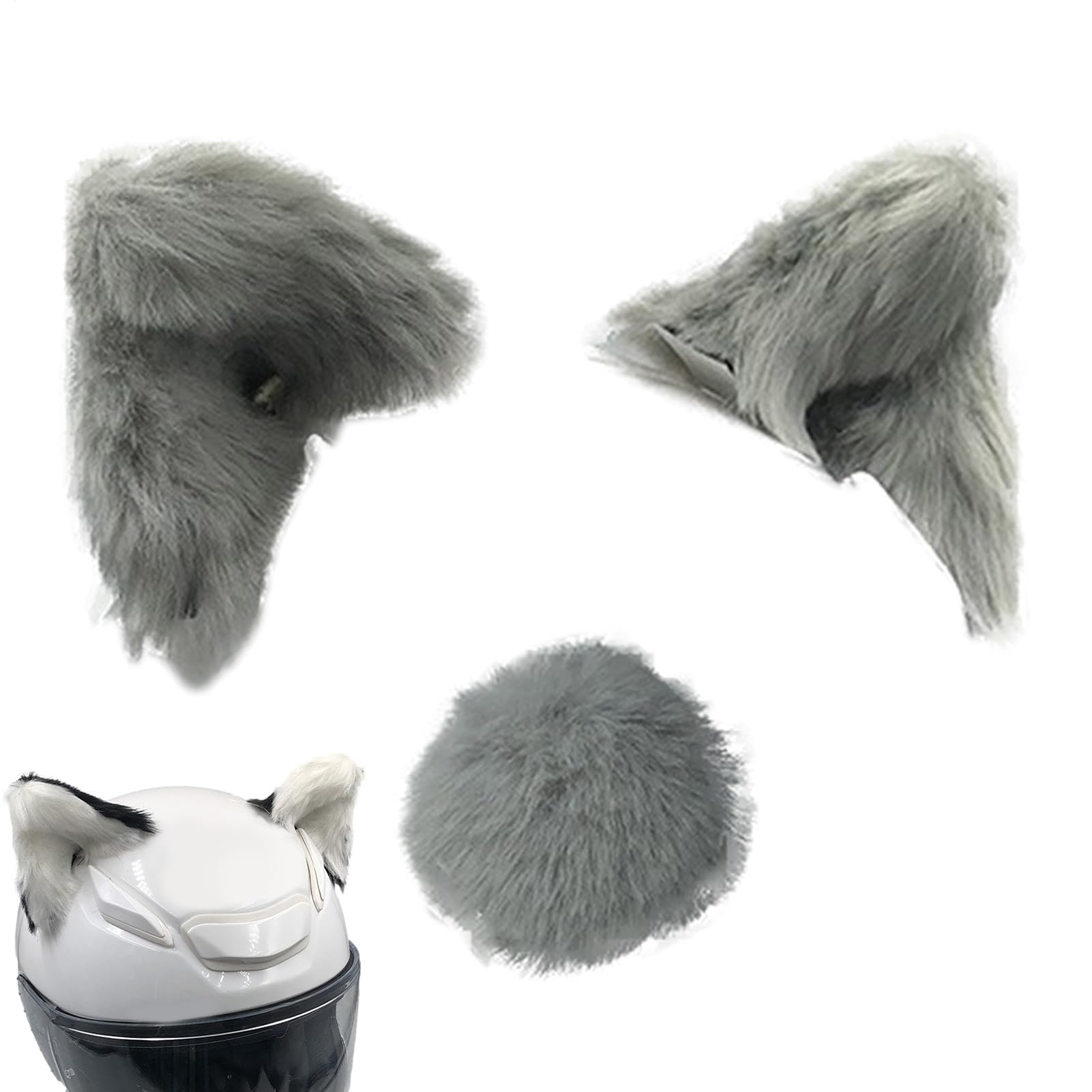 Set di gatto casco 3D - Coppia riutilizzabile | Kitty orecchio adesivo moto accessorio quadrante | Bicycle Motorcycle Smooth superfici arredamento casco, copre