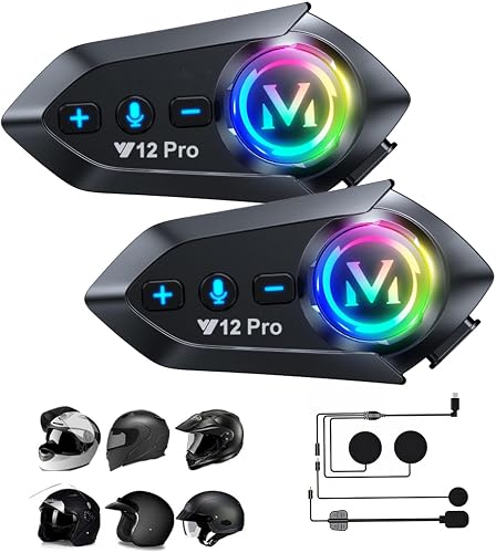 Moto Duo Main Libre Oreillette Bluetooth Casque Suppres Intercom