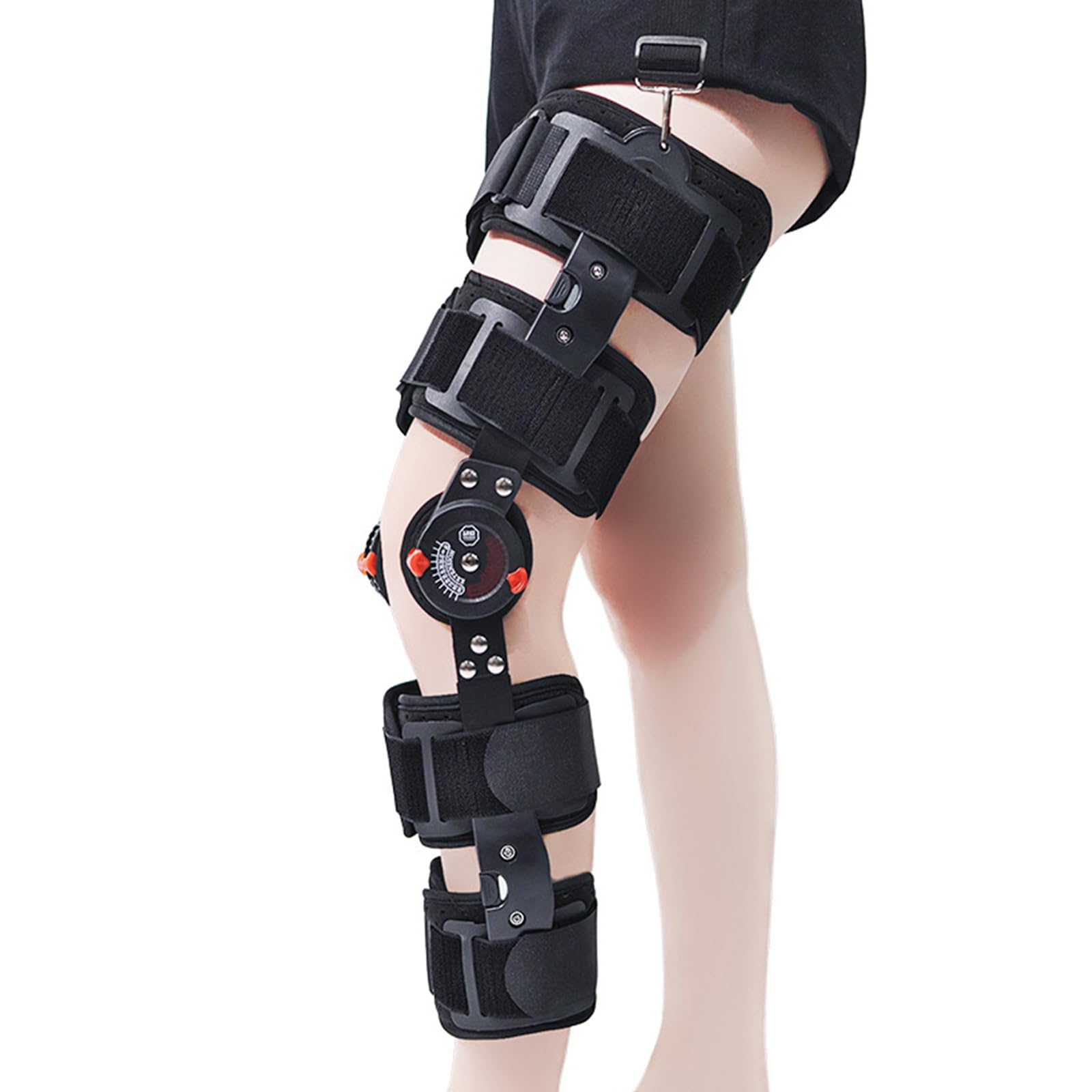 Rodillera de Descarga, Rodillera de Inmovilización de Rodilla Ajustable de Aleación con Funda Interior Transpirable, Rodillera Profesional para Pierna