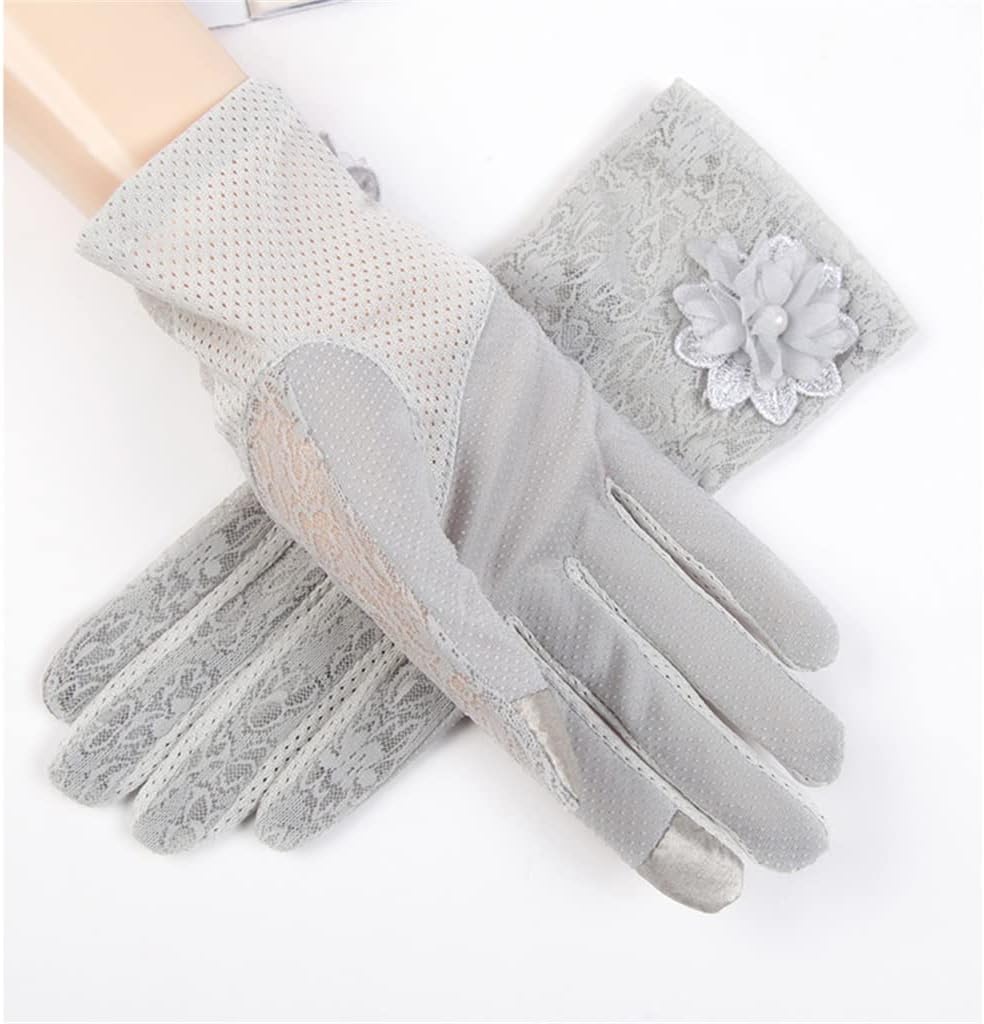 Ladies Thin Model Driving Tram Ice Silk Mesh Tight Lace Gloves
