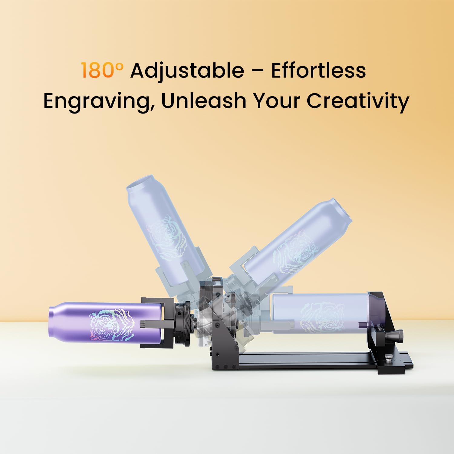 Longer Chuck Rotary Roller is ideal for engraving cylindrical, wine glass, and irregular objects. Y-axis 360° rotation, compatible with Ray5, Ray5 Mini, B1, and most other frame-style laser engravers.