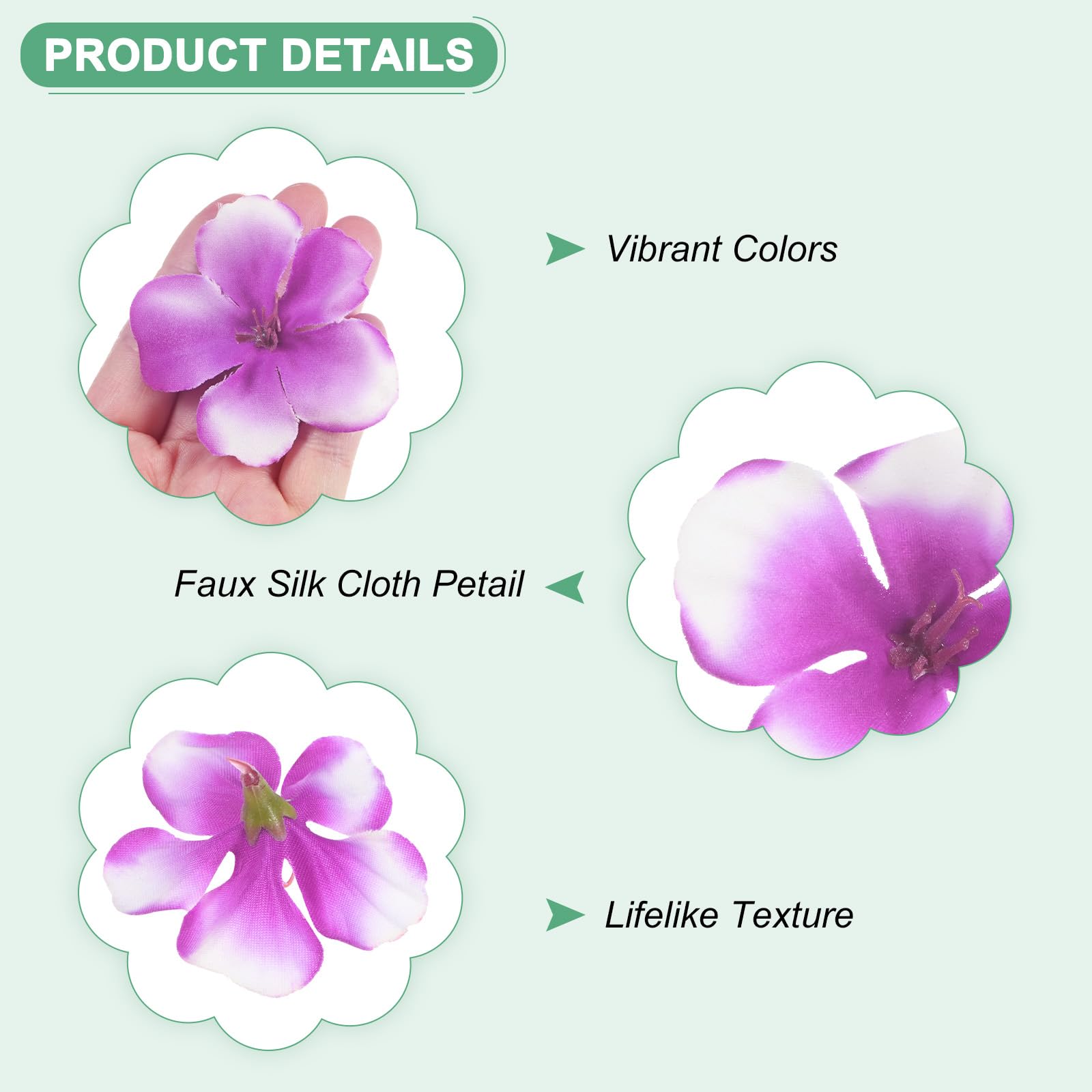 M METERXITY 100-Pack Artificial Orchid Flower Heads - Image 2