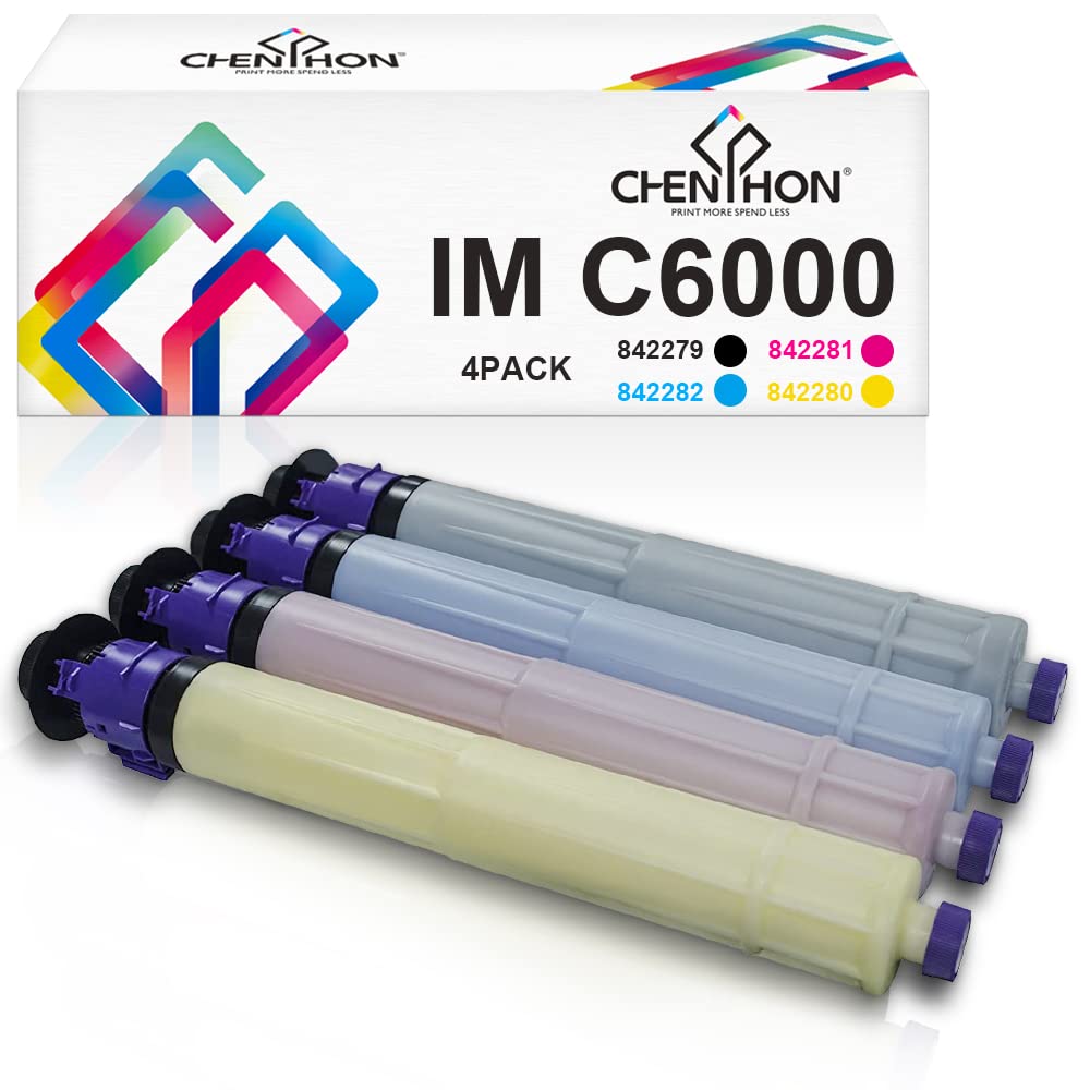 IM C6000 IM C4500 Toner Compatible Replacement for Ricoh Lanier Savin IM C4500 IM C6000 Toner Cartridge for 842279 842280 842281 842282 Ink Black 33,000 & Color 22,500 Pages [KCMY-4PACK]