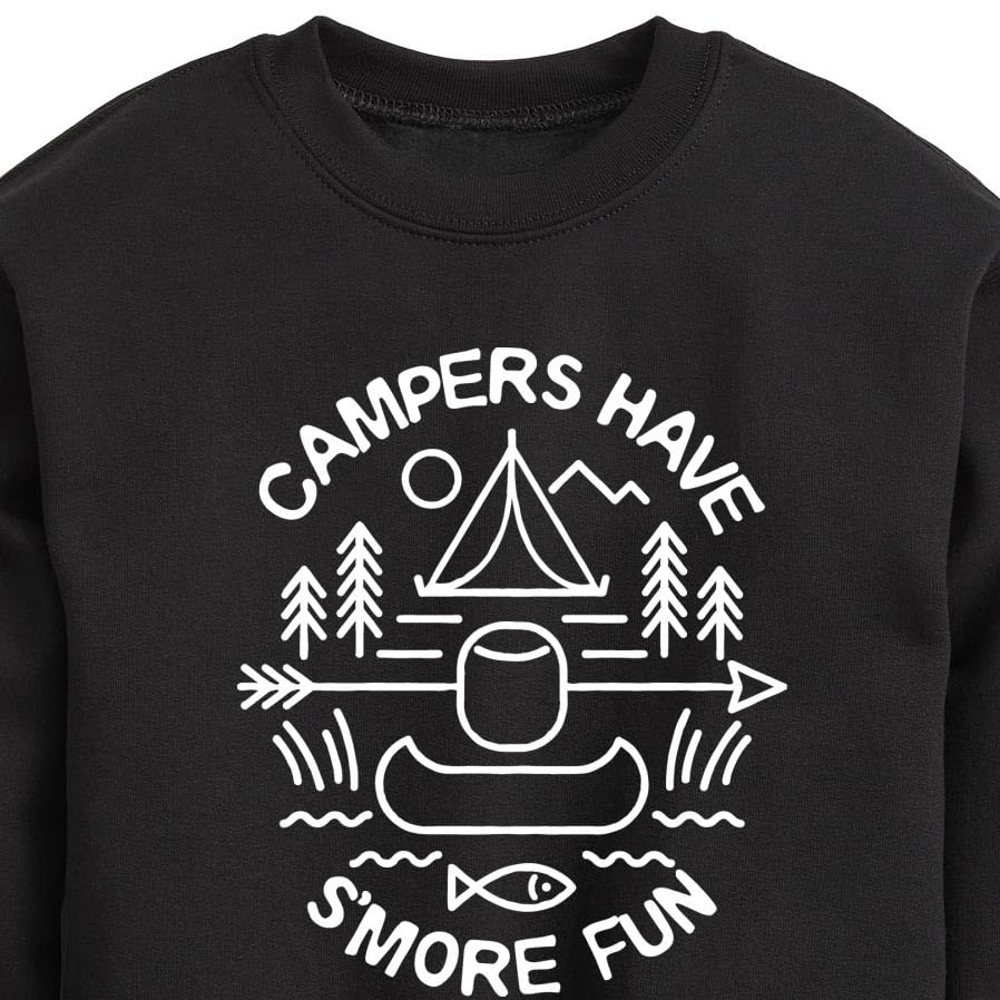 Instant Message - Camping - Campers Have S'more Fun - Toddler & Youth Crewneck Fleece Sweatshirt3