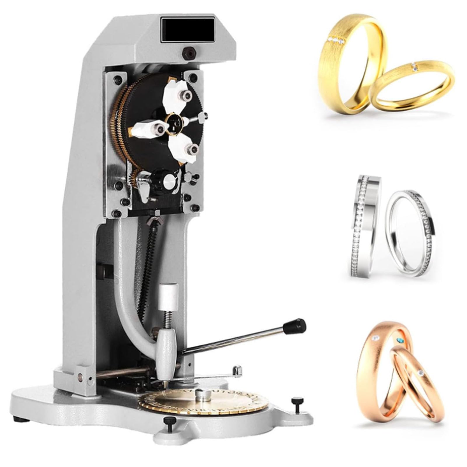 Graveur d'anneaux avec cadran double face, 2 polices pour gravure intérieure, blocs de caractères 1,5 mm-2,0 mm, idéal pour la personnalisation de bijoux