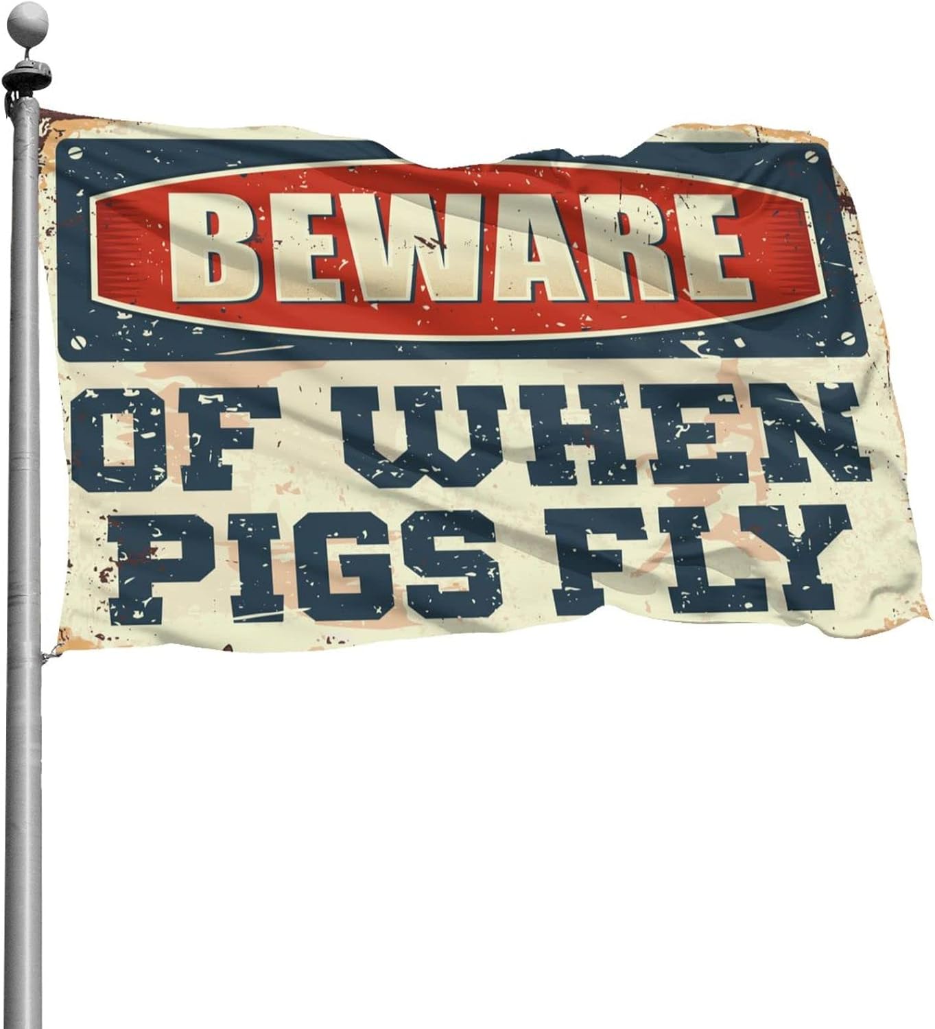 College Room Sign Beware Of When Pigs Fly Flag Room Decor For Men Cute Flags For Teen Girls Room (Size : 152X244CM)