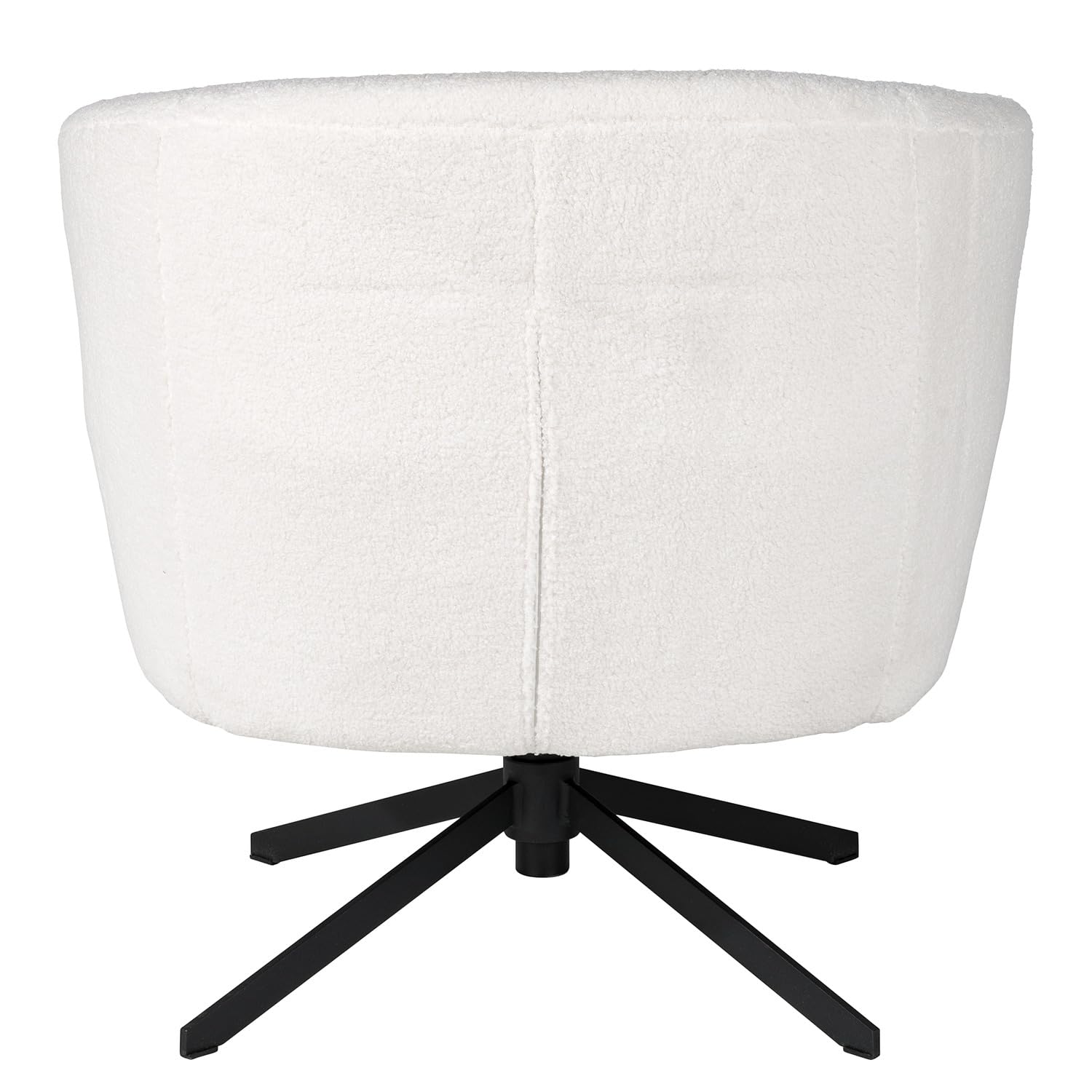 home24 Sessel aus Bouclé & pulverbeschichtetem Eisen in Creme, Pulverbeschichtetes Metallgestell mit technischer Polsterformung, Stilvolles Sitzmöbel für den Wohnraum