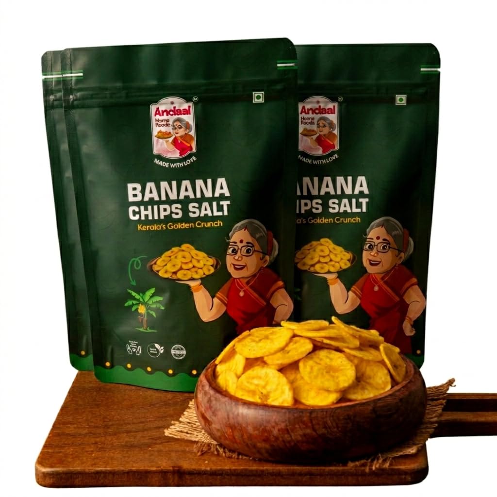 ANDAAL HOME FOODS Banana Chips Salted (150g) – Kerala Nendran Banana Chips | No Palm Oil (Pack of 3)-picture-15