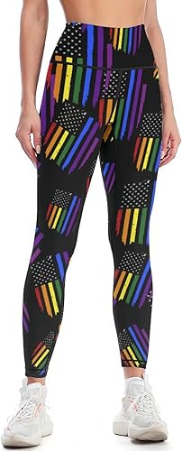 Gay LGBT Pride Rainbow Flag Fashion Yoga Pants High Waisted Sports Leggings for Women