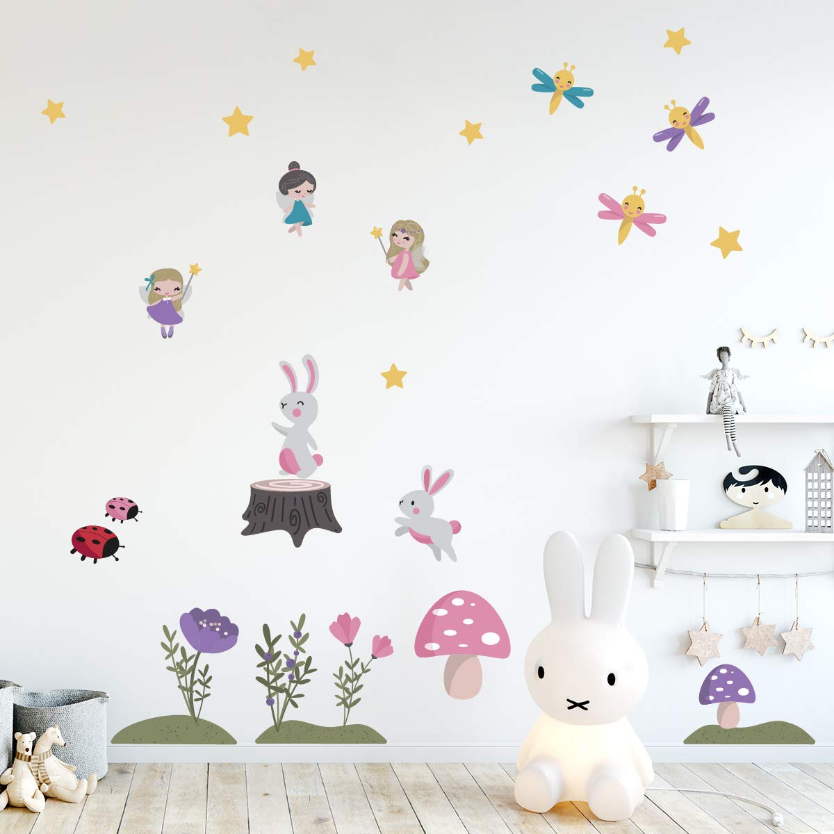 My Nametags Fairy My Nametags® Wall Stickers | Peel-And-Stick, Removable & Repositionable Wall Decals | Room Decor For Kids' Bedroom, Nursery, Playroom