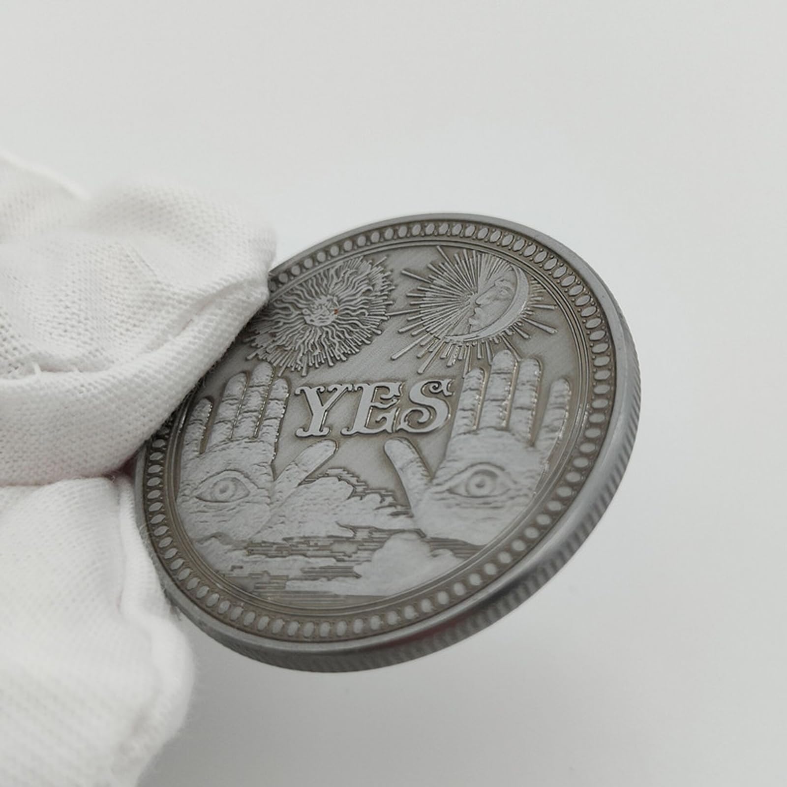 YES/NO Challenge Coin,Lucky Divination Wish Coin Decision Maker Coin Angel Skull Commemorative Coins,Holiday School Office Gift - Image 3