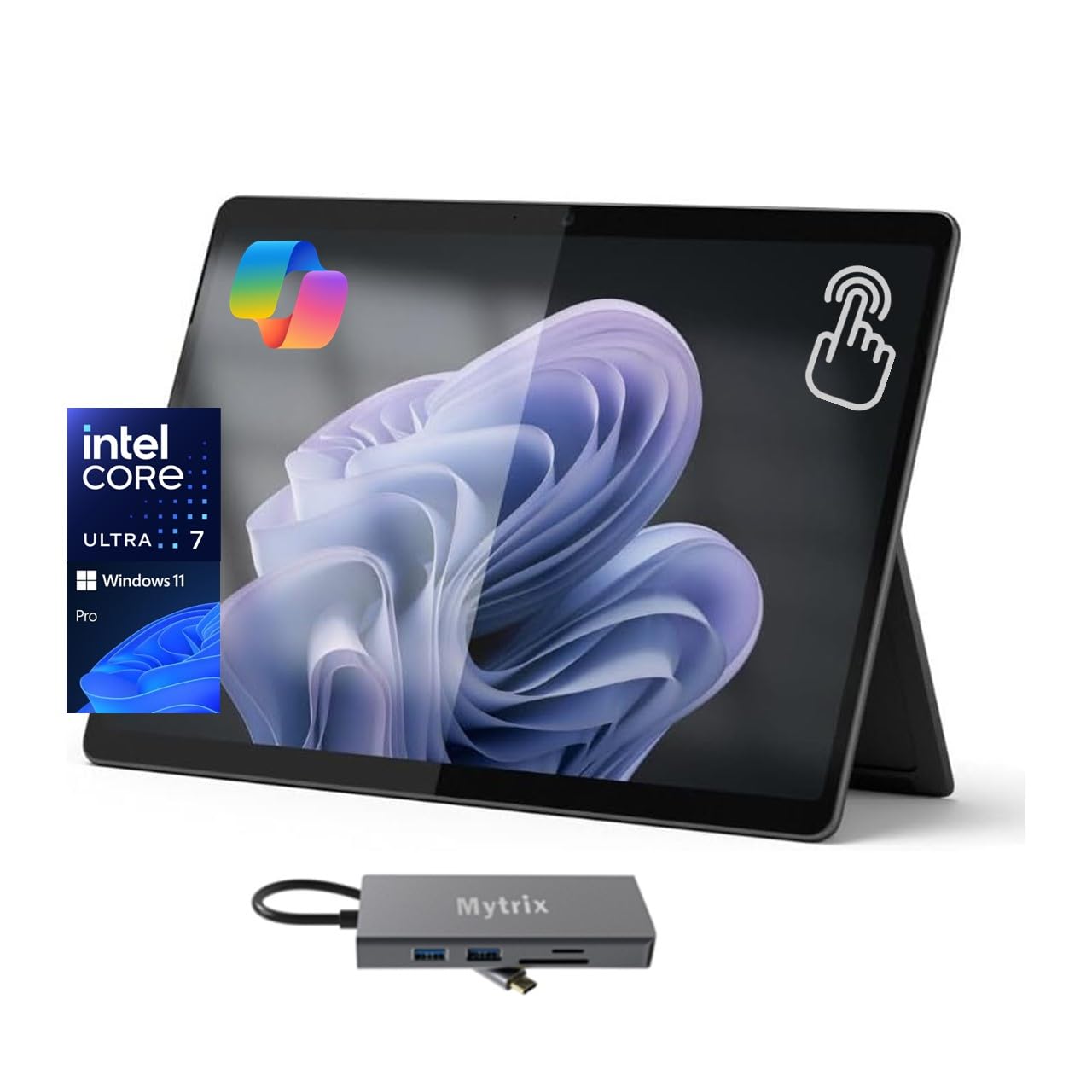 Microsoft Surface Pro 10, 13" 2880x1920 120Hz Touchscreen, Copilot+ PC Tablet, Intel 16-Core Ultra 7 165U, 16GB RAM, 1TB SSD, WiFi 6E, Thunderbolt 4, Docking Station, Win 11 Pro, Black