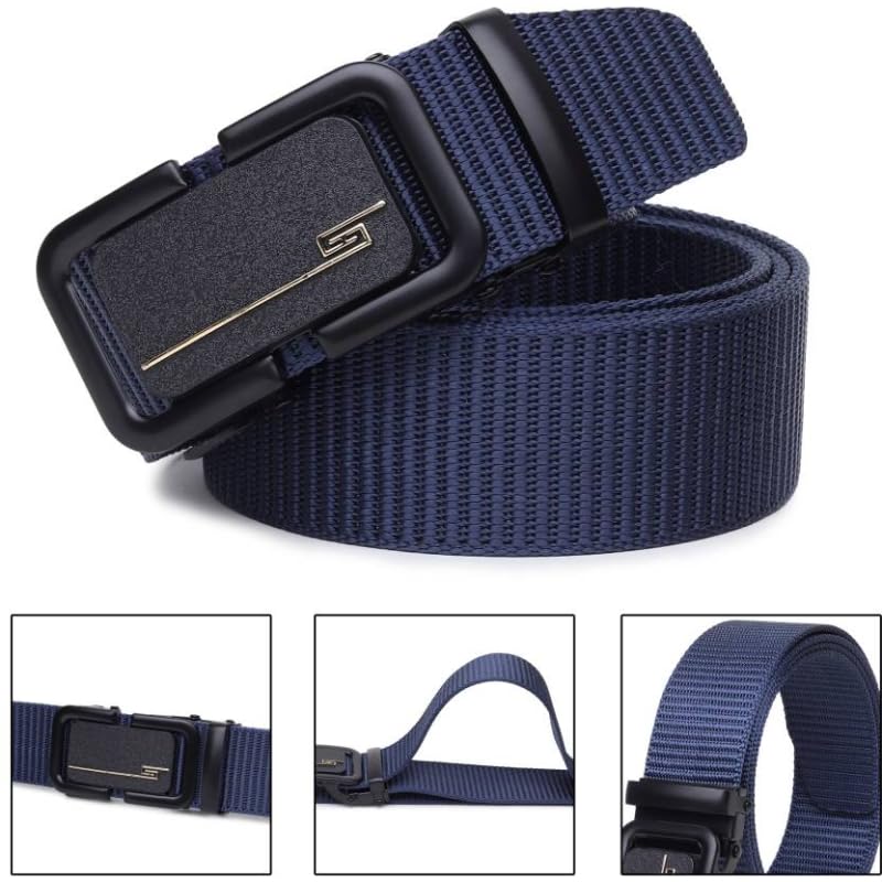 WINSOME DEAL Men's Canvas Belt (Pack of 2) – Strong, Comfortable & Stylish Belts for Casual and Formal Outfits