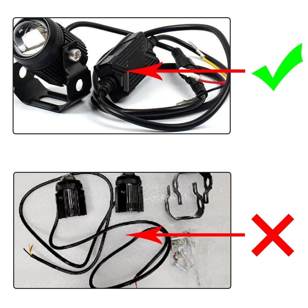 Reflektor motocyklowy LED Żarówki reflektorów samochodowych Reflektory samochodowe Soczewki lampy Dwukolorowe światło przeciwmgielne punktowe 70 W(2 Pcs White Yellow)