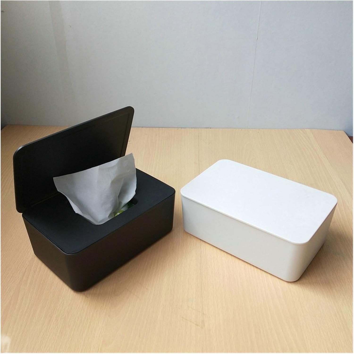 Tissue Box Holder 1pc Household Plastic Dustproof Cover Tissue Box Desktop Home Office Decoration Wet Tissue Box Decorative Napkin Holder (Color : White)
