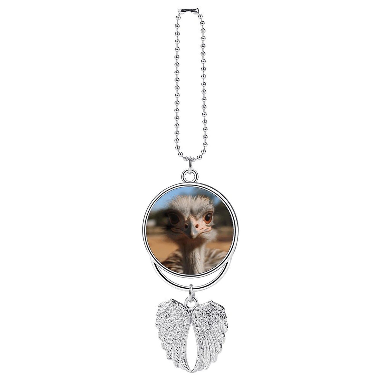 Cute Ostrich Car Pendant Rear View Mirror Hanging Ornament Auto Metal Charm for Aesthetic Interior Decor. Lucky Car Accessories Cute Funny Hanging Decor for Car Truck