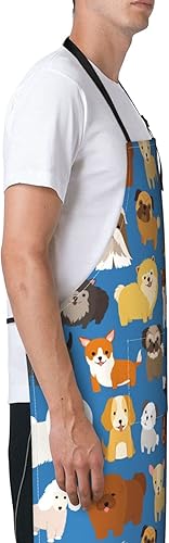 Miniatura 3 de Wisedeal Delantal para perros y cachorros, delantal para perros de varias razas con 2 bolsillos para mujeres, adecuado para cocinar, chef, parrilla,