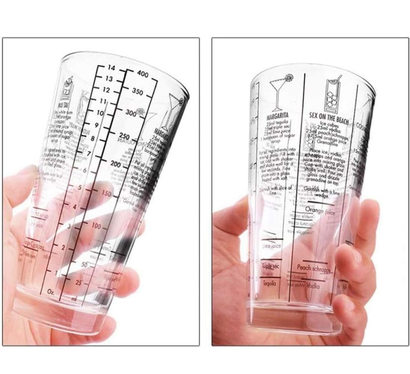 Shaker À Cocktail pour Mélanger Boissons Ensemble De Fabrication De Cocktails 400 ML avec Support en Verre Cocktail Shaker Set Bar Tool Set Barman Kit pour Bar Fête(B)