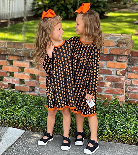 Halloween Long Sleeve Swing Dress for Girls, Long Sleeves Super Soft Baby and Kid Clothes, Festive Dress for Fall4