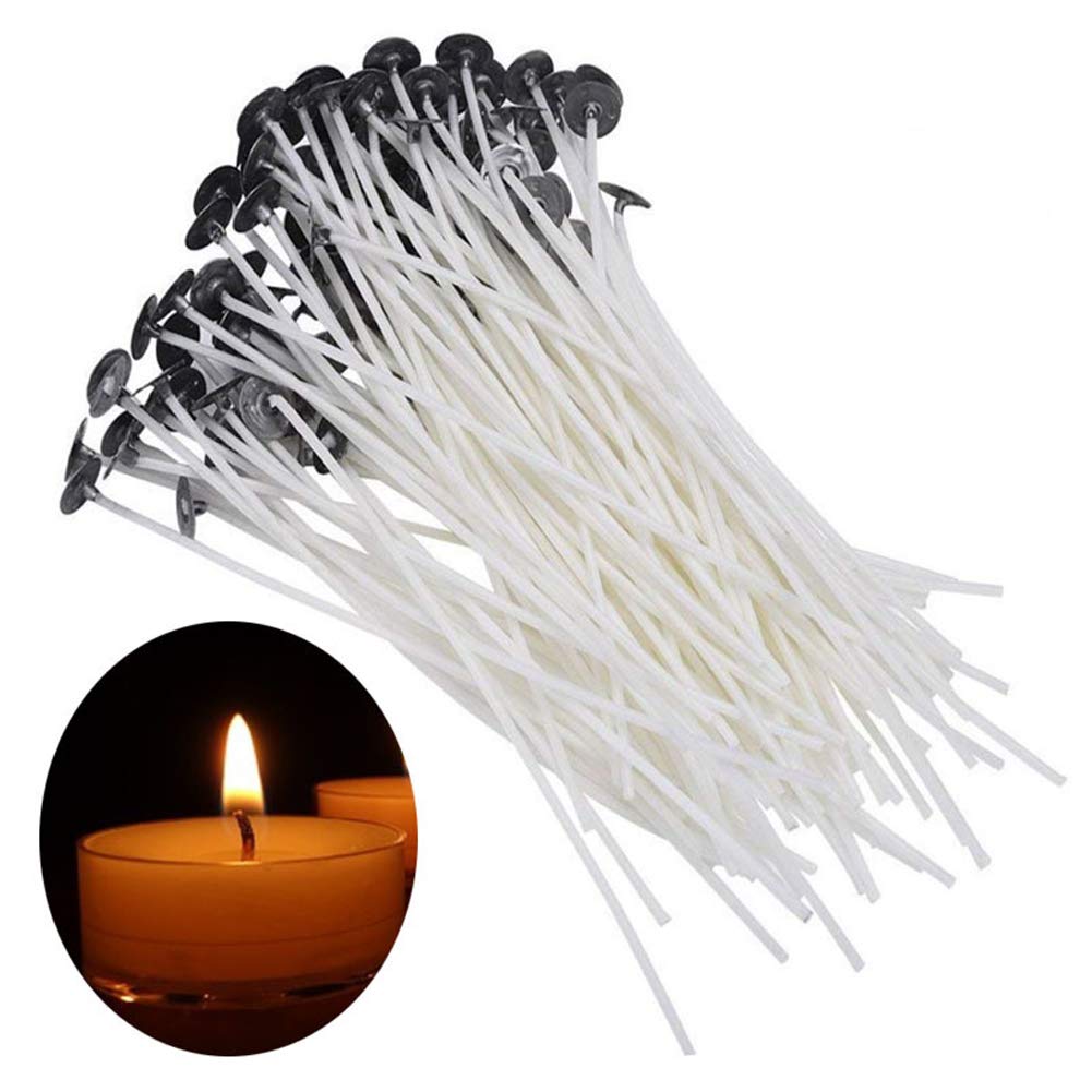 1Pack 100pcs 15cm/5.9inch White Cotton Candle Wick Low Smoke Candle Wick Best for Candle Making Candle DIY Accessories