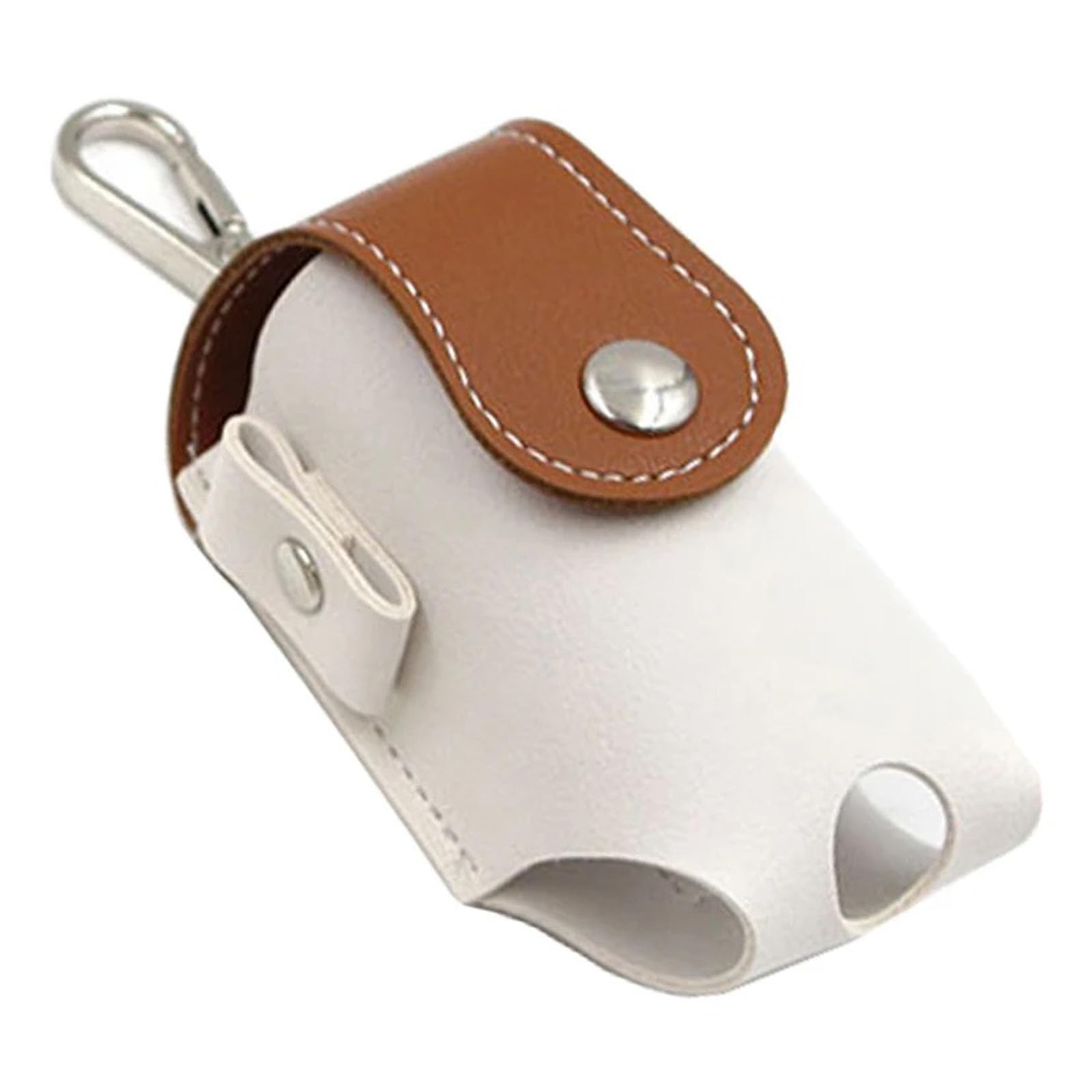 Golf Ball Case PU Leather Pouch Holds 2 Balls 4 Tees Belt Clip Brown
