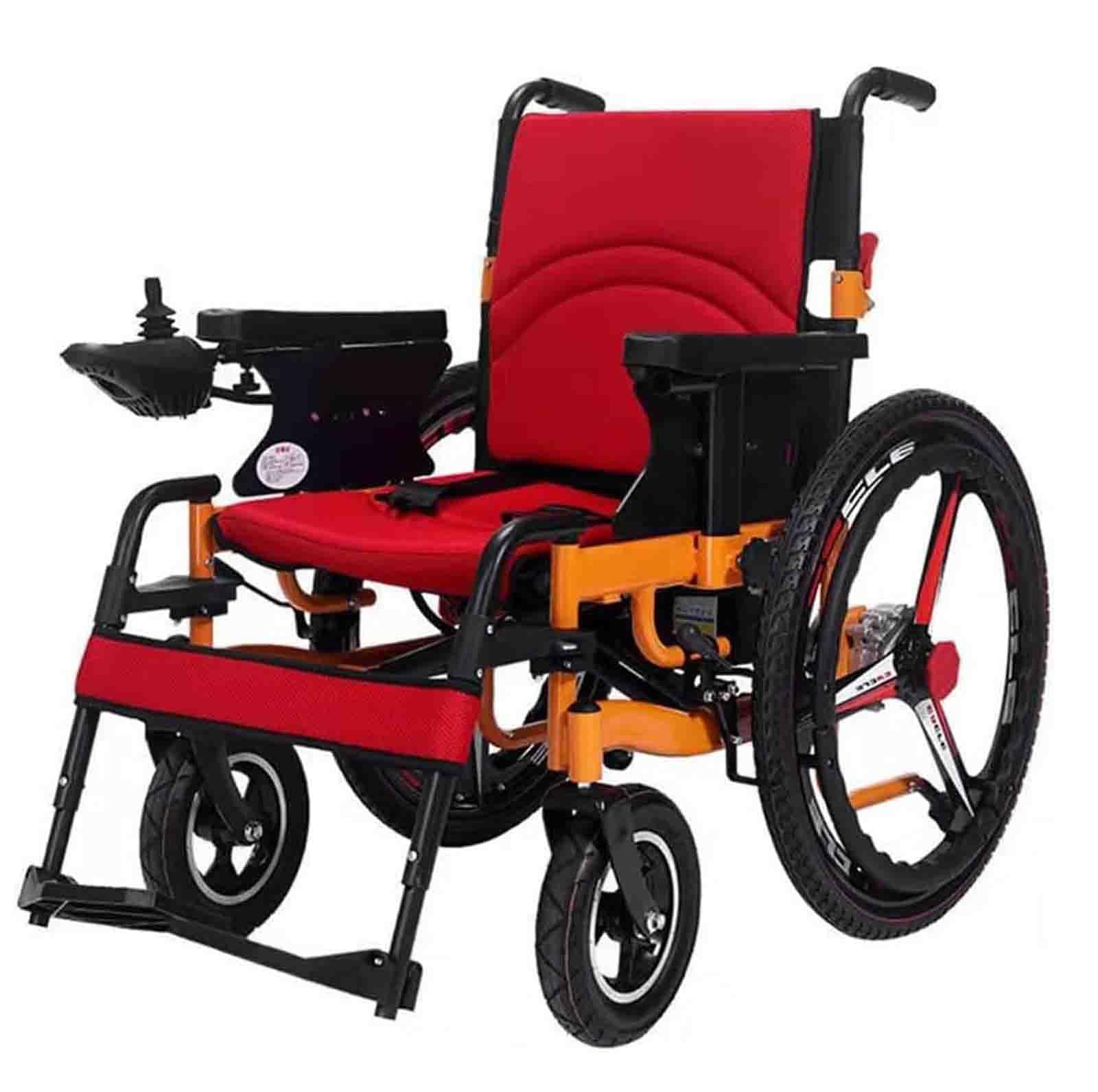 Sedia a rotelle elettrica con batteria agli ioni di litio, 24 V, 20 Ah, larghezza seduta 50 cm, portata 120 kg, leggera e pieghevole, per anziani e disabili