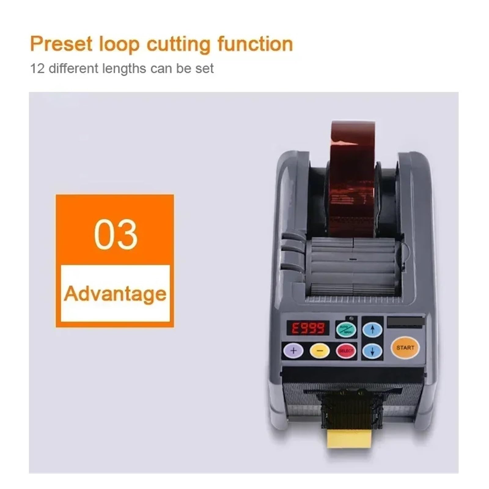 Dispenser Nastro Adesivo, Dispenser automatico di nastro Tagliatrice elettrica di nastro adesivo Taglierina bifacciale Macchina imballatrice Taglio adesivo,Ottimo per Ufficio(220)