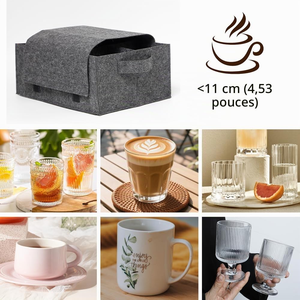 Rangement Assiette Camping Car 3 Pièces Boite Rangement Déménagement Assiettes Placard Camping Car Range pour 16 Assiettes et 6 Tasses pour Caravanes, Voyage, Armoires de Cuisine