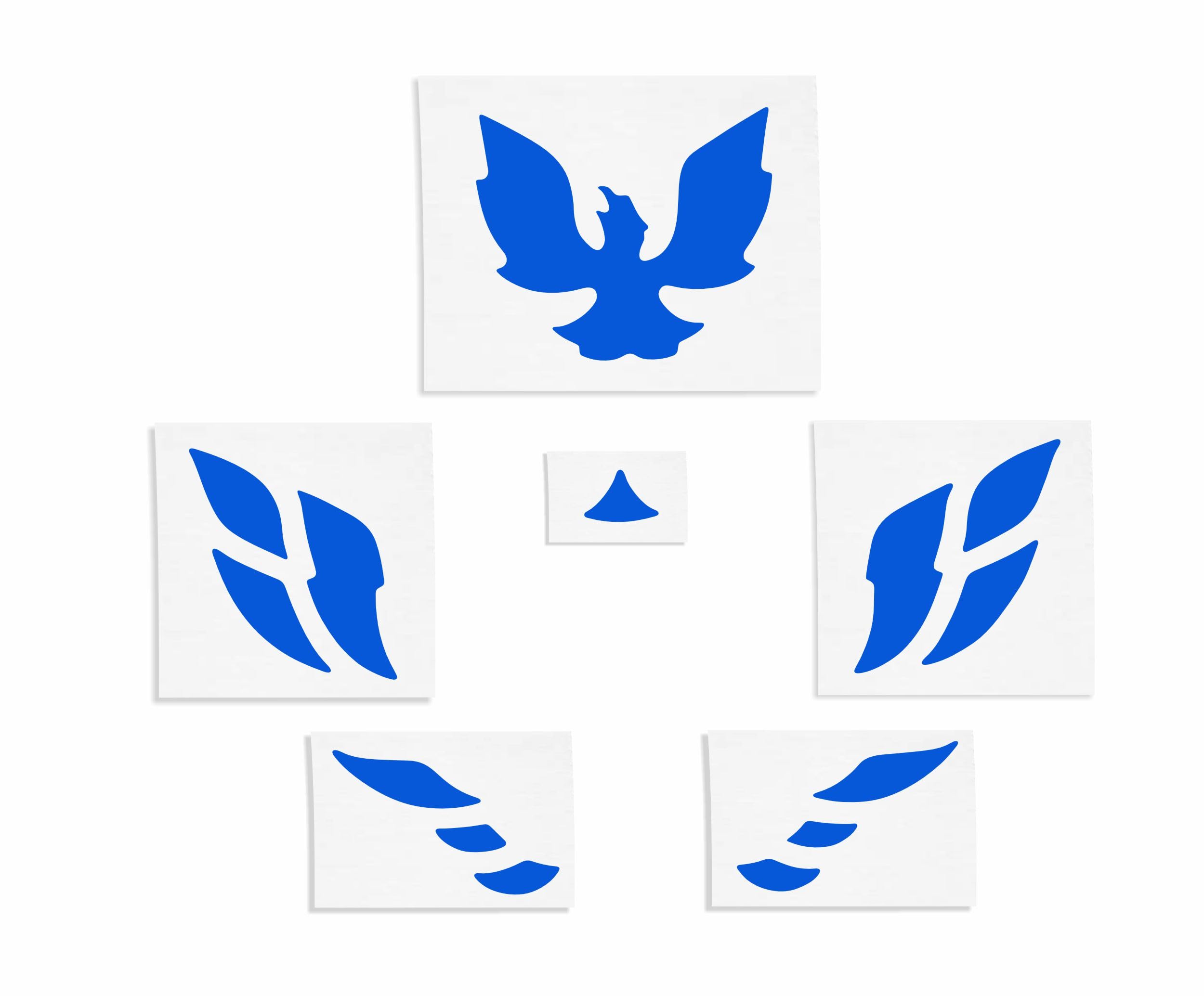 Front Bumper Cover Overlay Decal Stickers - 98-02 Pontiac Firebird - (Color: Reflective Blue)